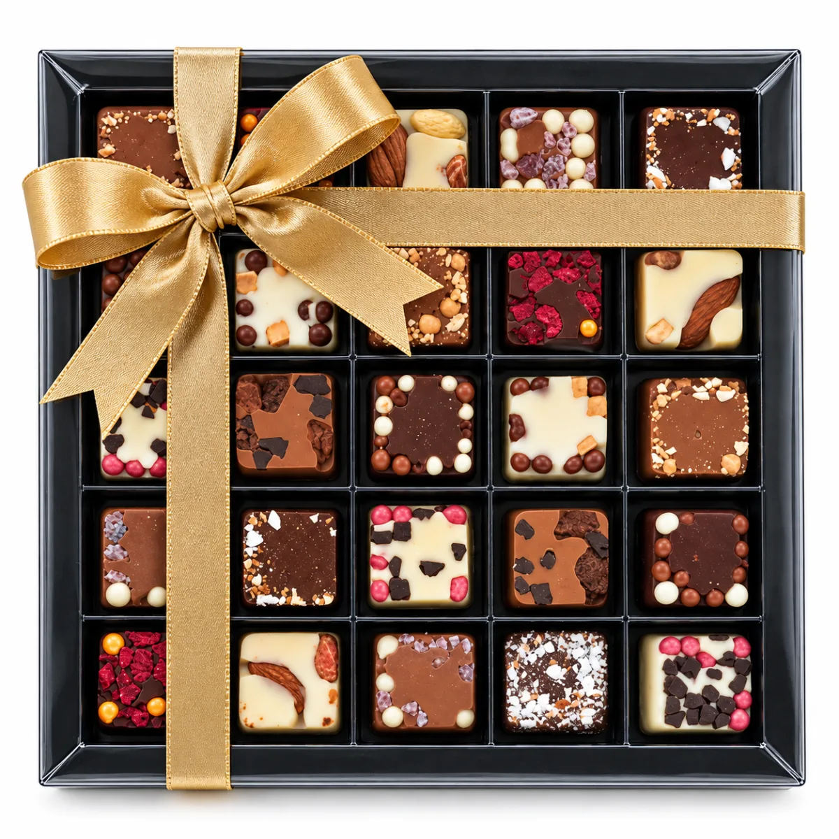 Luxe Kerstgeschenk, Ambachtelijke Chocolade Blok Bonbons 25 st