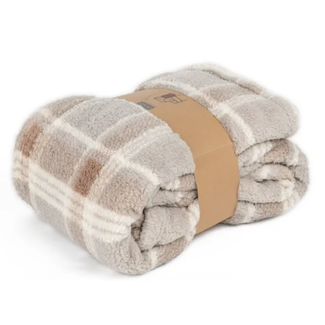 Sherpa Plaid XL Recycled Ruit Zand