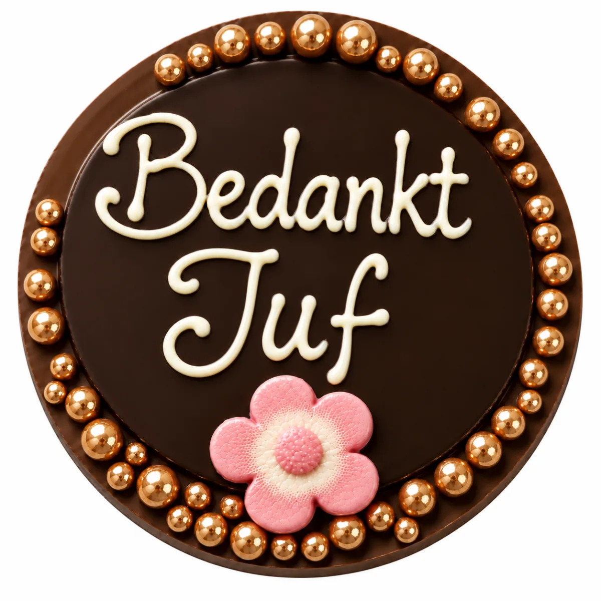 Ambachtelijke Chocolade Bedankt Juf Rond