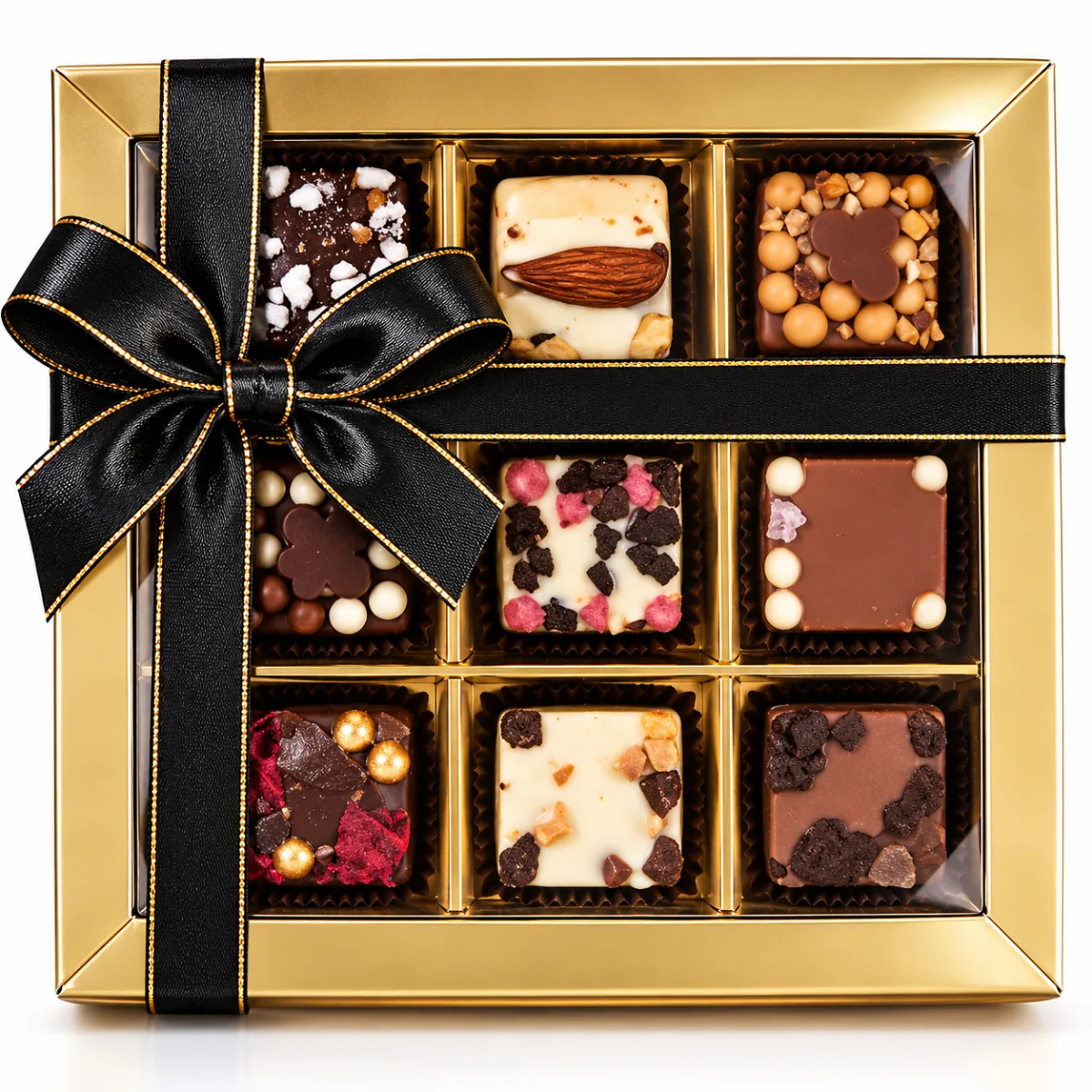 Luxe Doosje met Ambachtelijke Blok Bonbons 9 st