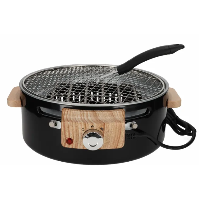 Hybride Elektrisch BBQ Zwart, Luxe Relatiegeschenk voor Buitenkoken. Luxe zwarte hybride barbecue voor elektrisch grillen, ideaal als zakelijk relatiegeschenk.