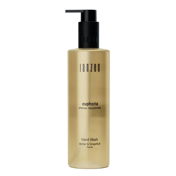 JANZEN Hand Wash Euphoria, 250 ml in een stijlvolle flacon. Luxe handzeep voor een milde reiniging en langdurige geurbeleving, ideaal als relatiegeschenk, kerstpakket of stijlvol cadeau.