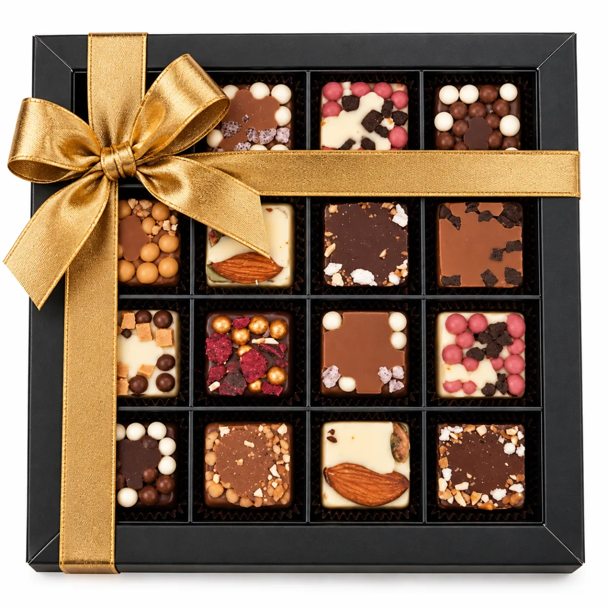 Luxe Doosje met Ambachtelijke Blok Bonbons 16 st