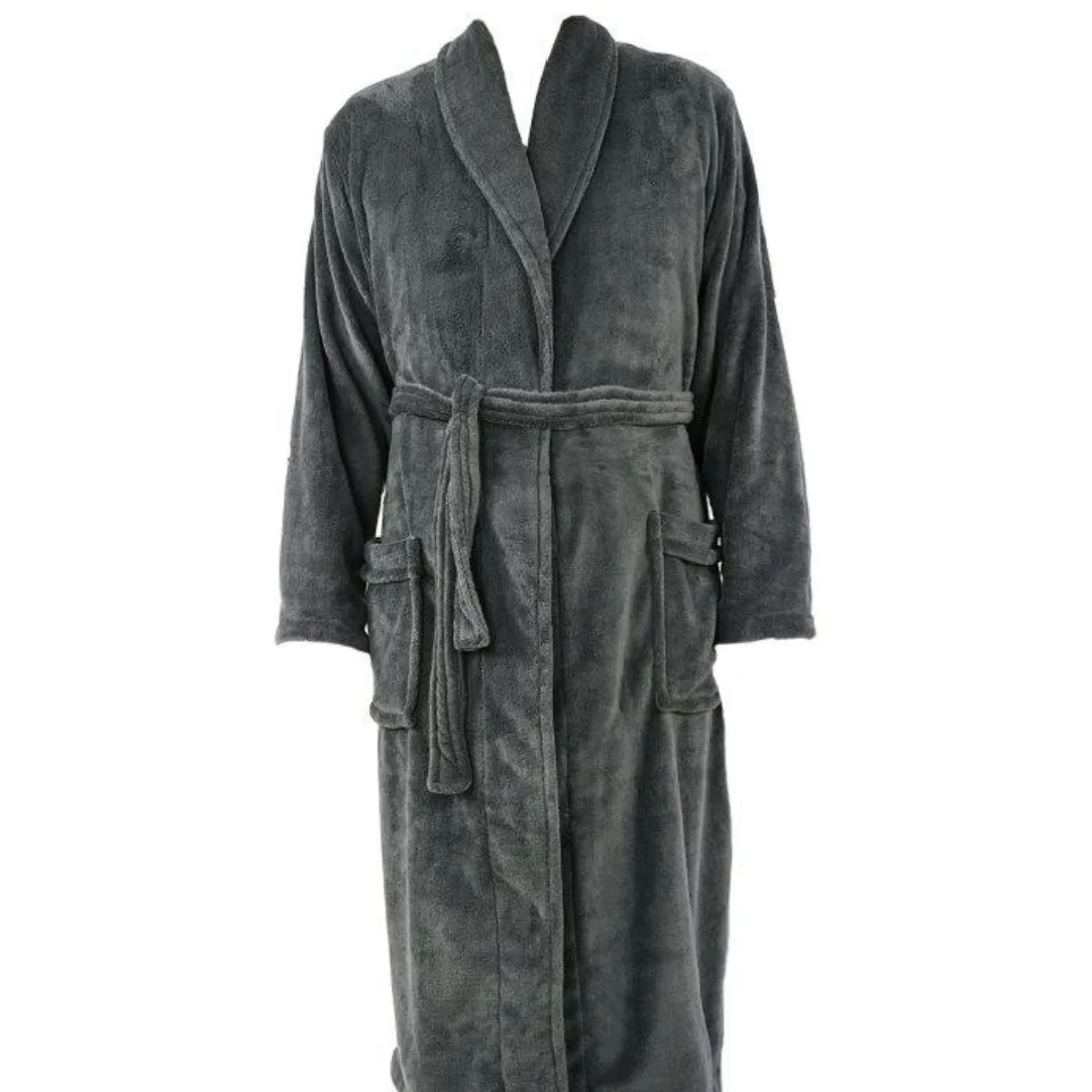 Badjas Flanel Fleece L/XL Antraciet