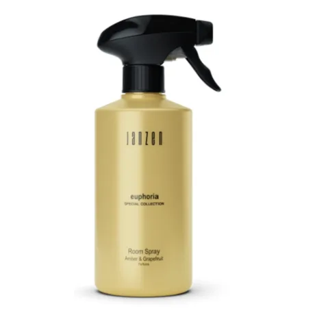JANZEN Roomspray Euphoria, 500 ml in een stijlvolle flacon. Luxe huisparfum voor een langdurige geurbeleving, ideaal als relatiegeschenk, kerstpakket of stijlvol cadeau.