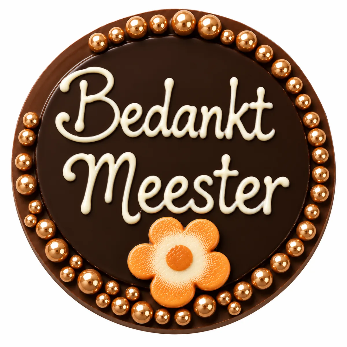 Ambachtelijke Chocolade Bedankt Meester Rond