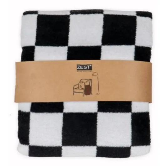 Plaid 12/160 Recycled Katoen Zwart/Wit