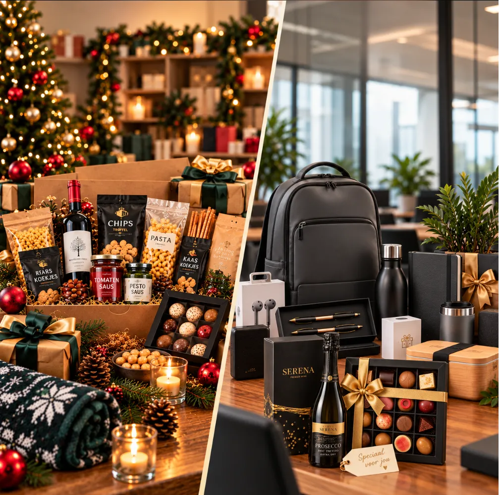 Kerstpakketten 2026 en relatiegeschenken voor bedrijven van Kerstwarenhuis